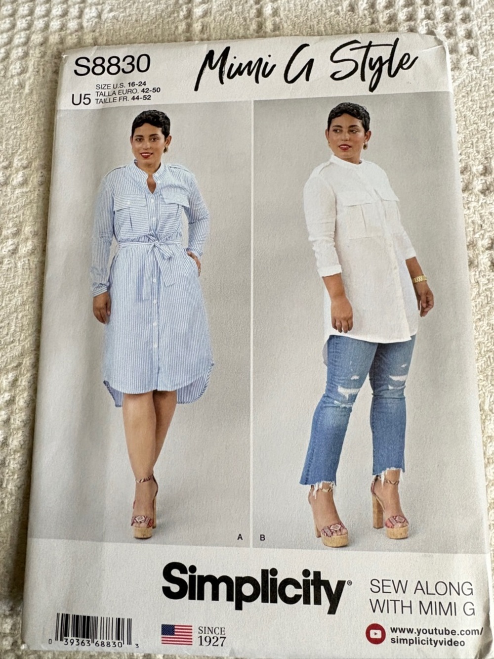 Simplicity Pattern by Mimi G S8830 U5 for Misses Shirt Dress